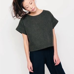 Elizabeth Suzann Georgia tee in dark green wool